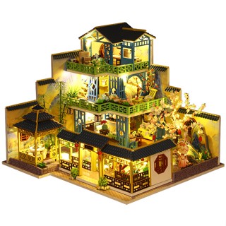 DIY小屋 袖珍屋 臺灣現貨 富春山居 附防塵罩 DIY手作 聖誕節禮物 交換禮物 生日 禮物 禮品 送人 玩具屋