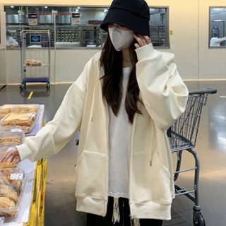 【買到戀愛】現貨 限量 奶油杏寬鬆厚磅連帽外套 寬鬆上衣 長袖上衣 女上衣 女裝【Y6965】