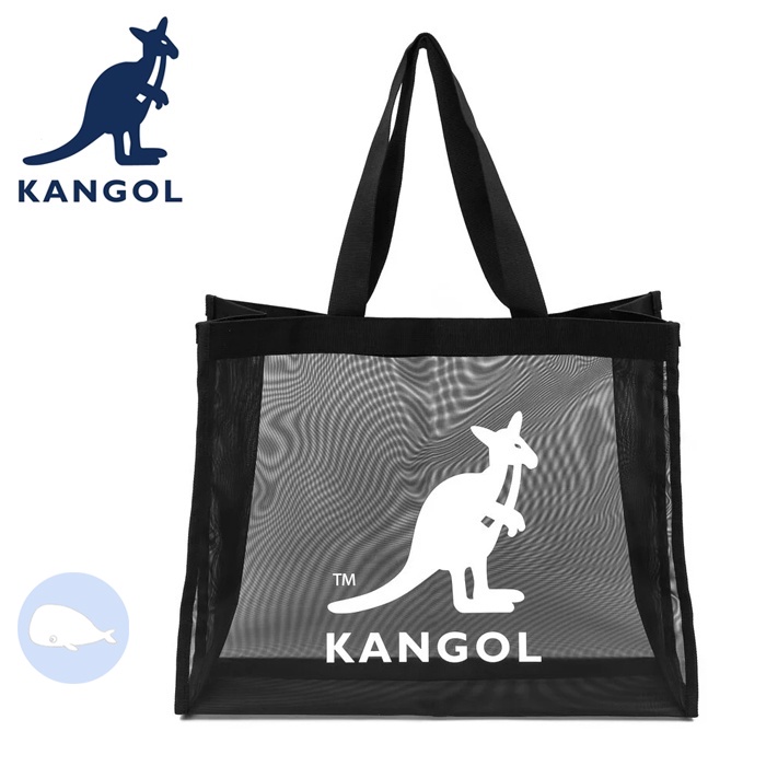 【小鯨魚包包館】KANGOL 英國袋鼠 網格 手提包 肩背包 6255370120 黑色