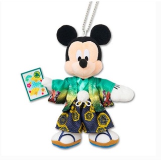 全新 日本迪士尼樂園 2021年 米奇和服浴衣吊飾 米老鼠和風包包掛飾小公仔 mickey和風新年木屐女兒節手機別針掛件