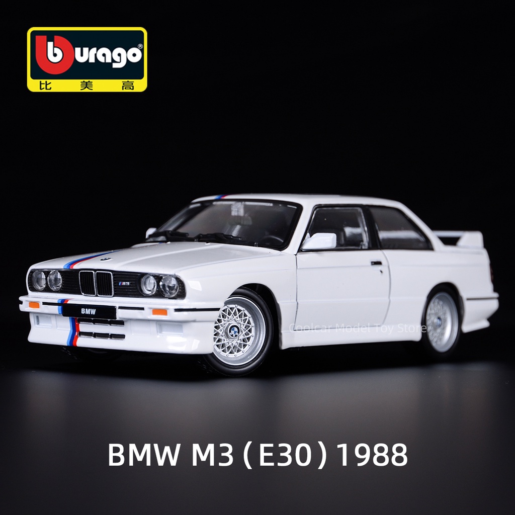BMW Bburago 1: 24 1988 寶馬 M3 (E30) 跑車靜態壓鑄車輛收藏模型車玩具