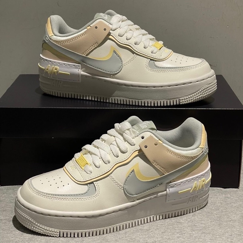 【EXIST】Nike Air Force 1 Shadow 白黃 湖水綠 厚底 增高 DR7883-101