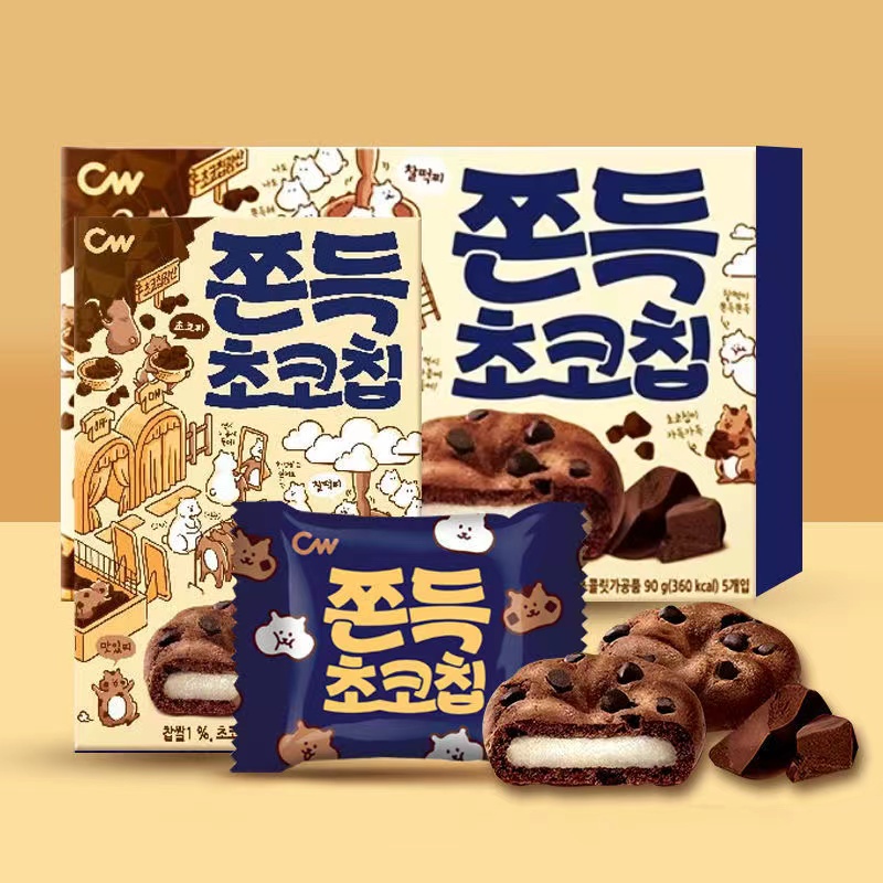 韓國 進口CW網紅 青佑 巧克力 夾心 打糕 麻糬 糯米 青佑小吃 糕點 板栗 栗子 夾心餅乾