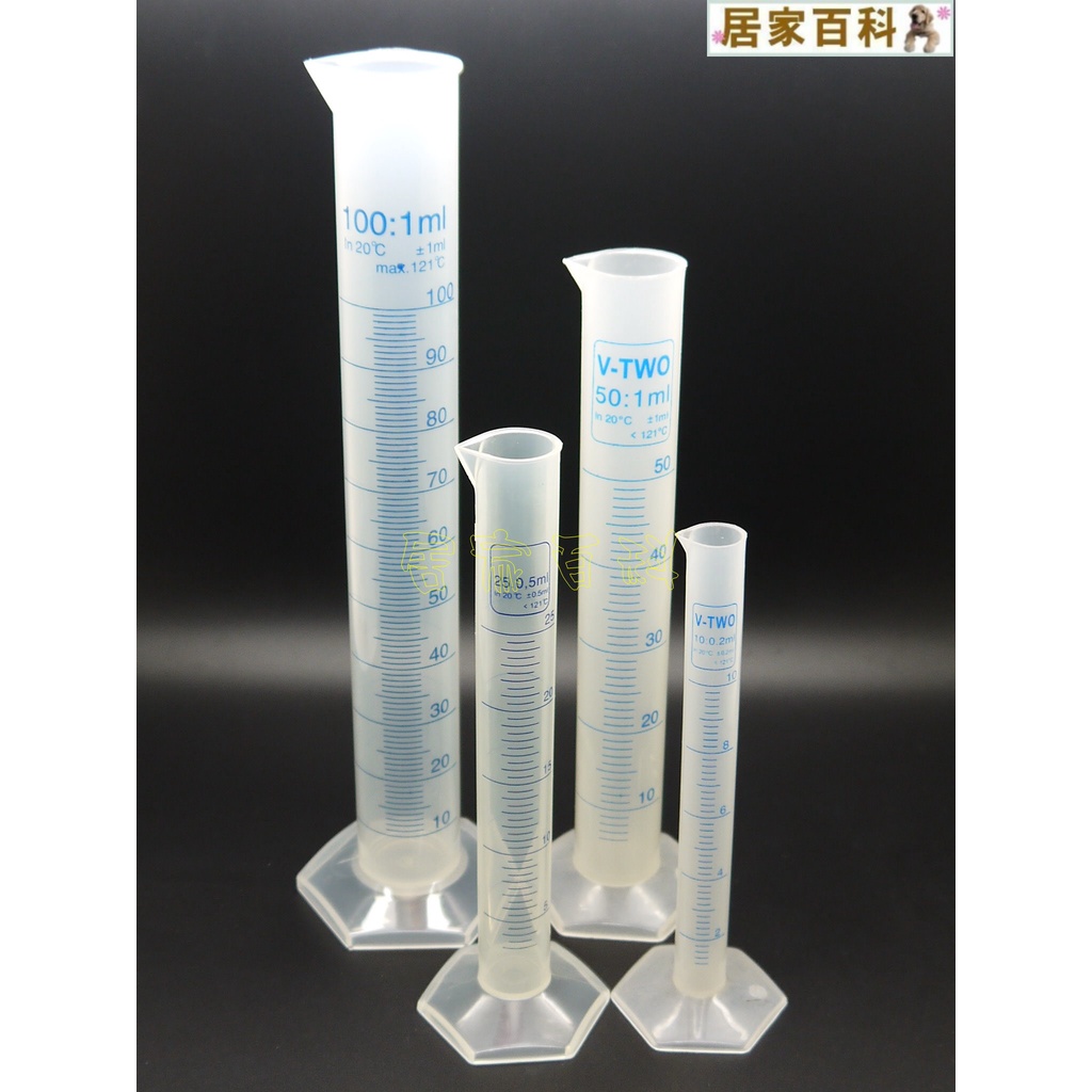 【居家百科】塑膠 量筒 1L - 1000ml PP 藍色刻線 耐酸鹼 測量 分裝 烹飪 實驗 1000cc