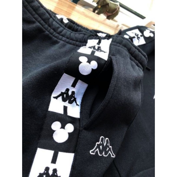 ⭐正版⭐全新Kappa × Mickey mouse 黑色運動褲 🍀M號 米奇長褲 聯名款 只賣長褲