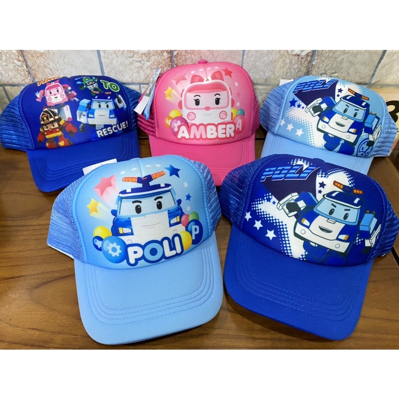 現貨 童帽 救援小隊 卡通 POLI透氣網帽 羅伊 波力 安寶 帽 兒童帽 遮陽帽 帽子 可調節 童帽 帽子 台灣製造