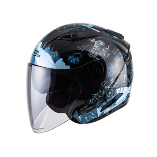 【SOL Helmets】SO-7E開放式安全帽 (探險者 黑/藍) ｜ SOL安全帽官方商城｜雙D扣／排齒釦
