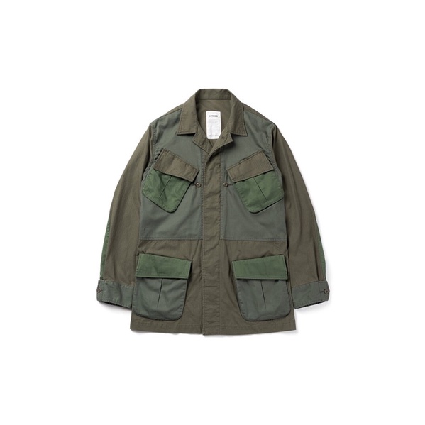 全新SYNDRO s號"JUNGLE" ARMY JACKET - MILITARY PATCHWORK