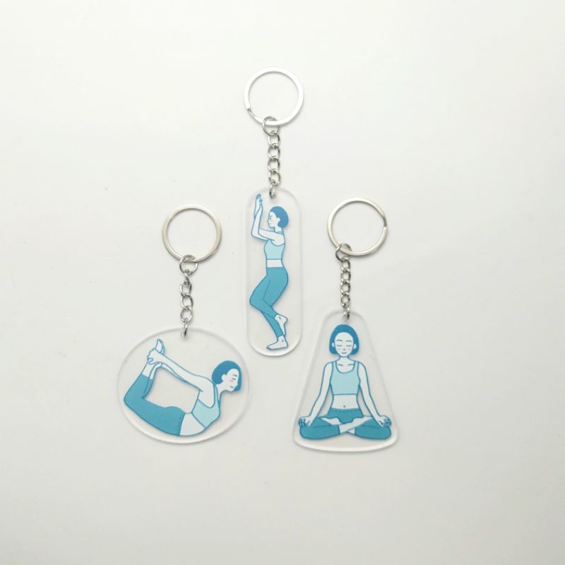 瑜珈 鑰匙圈 客製化 交換禮物 吊飾 語錄 yoga mat keychain 瑜伽墊 周邊 商品 禮物 蝦皮文創館 蝦皮購物