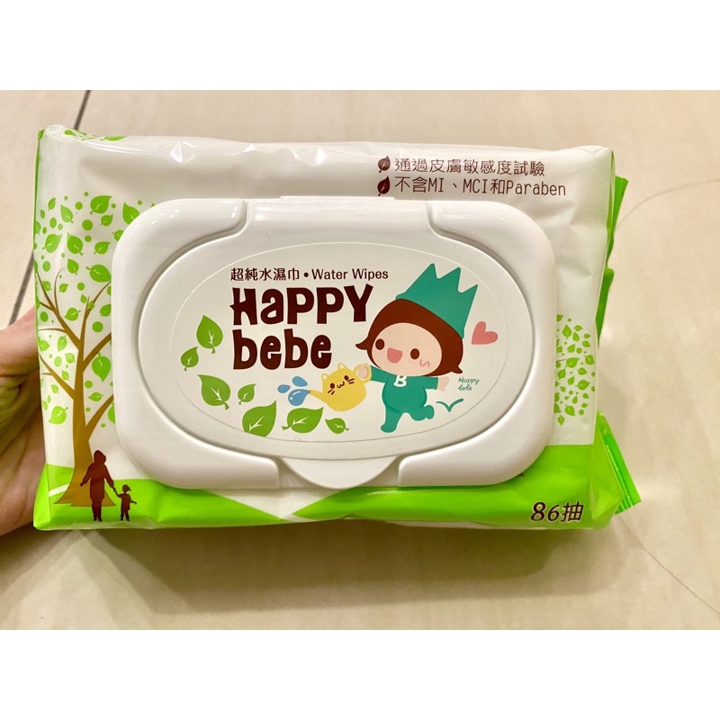 [現貨] Happy bebe 快樂寶寶 超純水 有蓋超厚濕紙巾 一箱12包