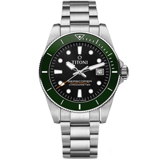 TITONI 梅花錶 海洋探索 SEASCOPER 300 陶瓷錶圈 潛水機械腕錶 (83300S-GN-702)