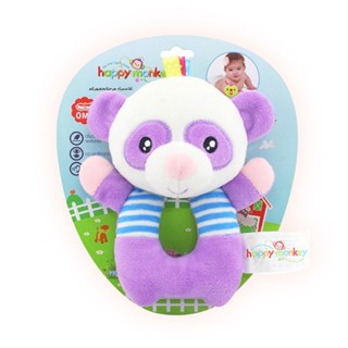 Happy Monkey 動物款嬰兒玩具O型搖鈴 / 益智毛絨玩具 手搖鈴 / 圓手搖鈴大象小猴 商檢合格 【國王皇後】