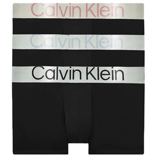 Calvin Klein 男士低腰內褲 精緻舒適 彈力短版平口四角內褲 黑色3件組 拳擊手運動型內褲 CK 凱文克萊