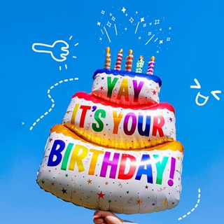 💫24小時快速出貨<三層蛋糕。生日快樂。造型氣球>
