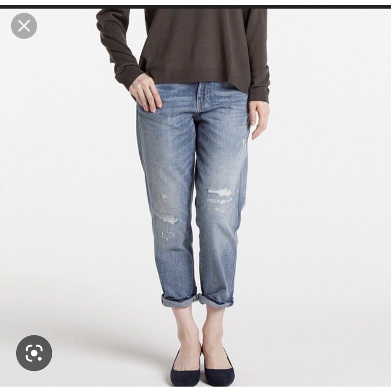 uniqlo women slim boyfriend fit jeans 牛仔褲