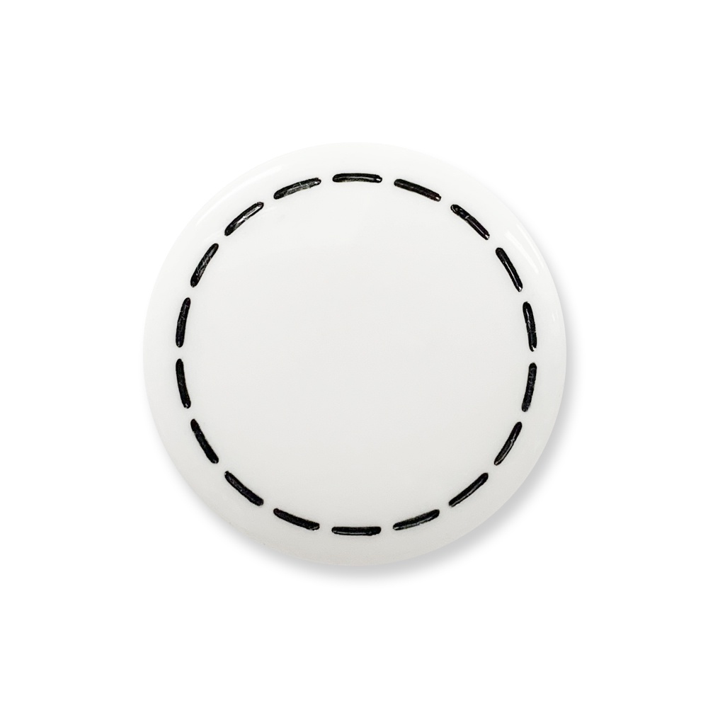 7011 #1 圓形樹脂釦 跳線 虛線 隧道腳 圓弧形 鈕釦 黑白簡約款 10顆/組【恭盟】
