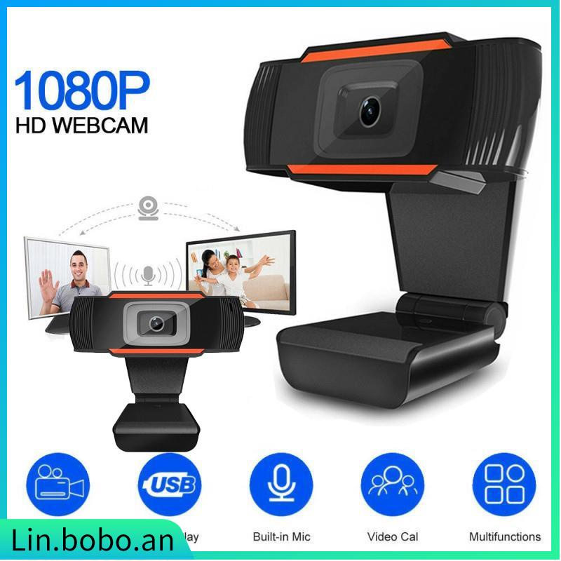 HD 1080P Webcam USB Web Cam Rotatable Computer Camera with M