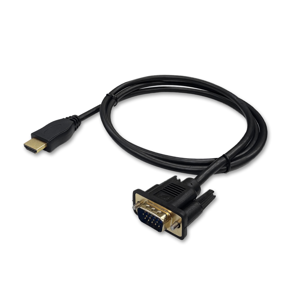 HDMI 轉 VGA 鍍金 OD5.5MM 黑 HDMI 線 頭 VGA頭 線 1.2m 2m 3m