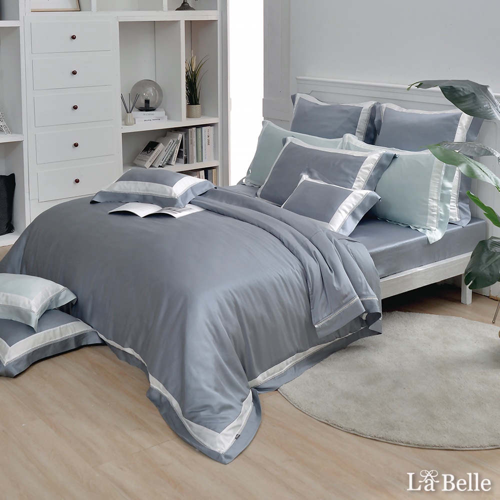 La Belle 800織天絲 兩用被床包組 雙/加/特 格蕾寢飾 法式品味 灰色 防蹣抗菌 吸濕排汗 Tencel