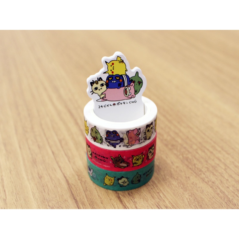 日本寶可夢中心 -  寶可夢 24小時 寶可夢中 自嘲熊 不良蛙 由基拉 呆呆獸 紙膠帶