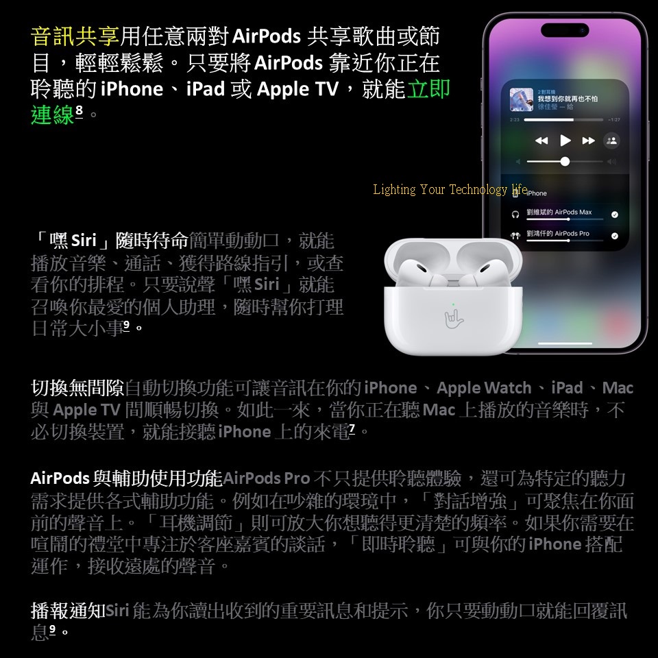 Apple AirPods Pro (第2 代) 藍芽耳機【Apple A2698 A2699】 公司貨 