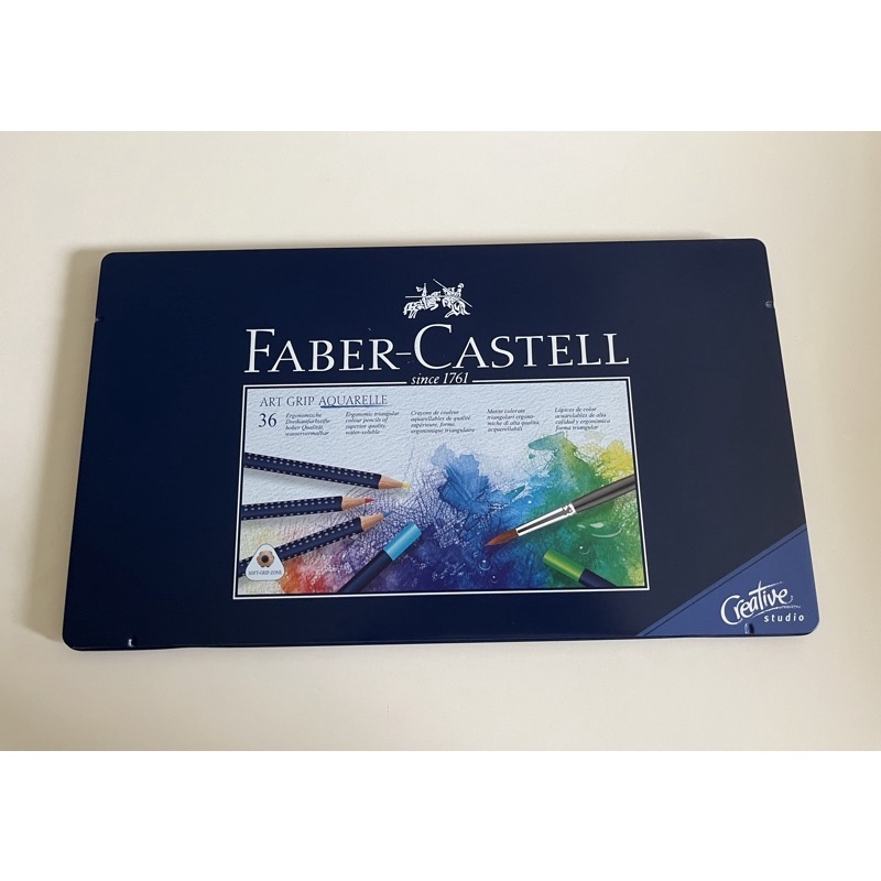 二手文具✏️便宜賣 FABER-CASTELL輝柏 水溶性色鉛筆36色(精緻藍色鐵盒裝)
