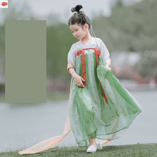 兒童表演服 演出服 兒童漢服 女夏季唐裝中國風夏裝襦裙 古裝超仙寶寶連衣裙