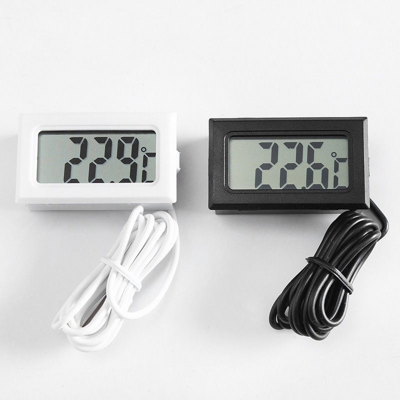 迷你電子溫度計 數顯溫度計 液晶數字溫度計魚缸水族箱家用冰箱水溫表測溫儀帶防水探頭