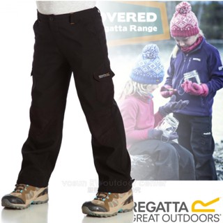 【英國 REGATTA】兒童/青少年Softshell ST防風防潑水軟殼保暖褲.保暖軟殼褲/刷毛內裡 黑 RKJ018