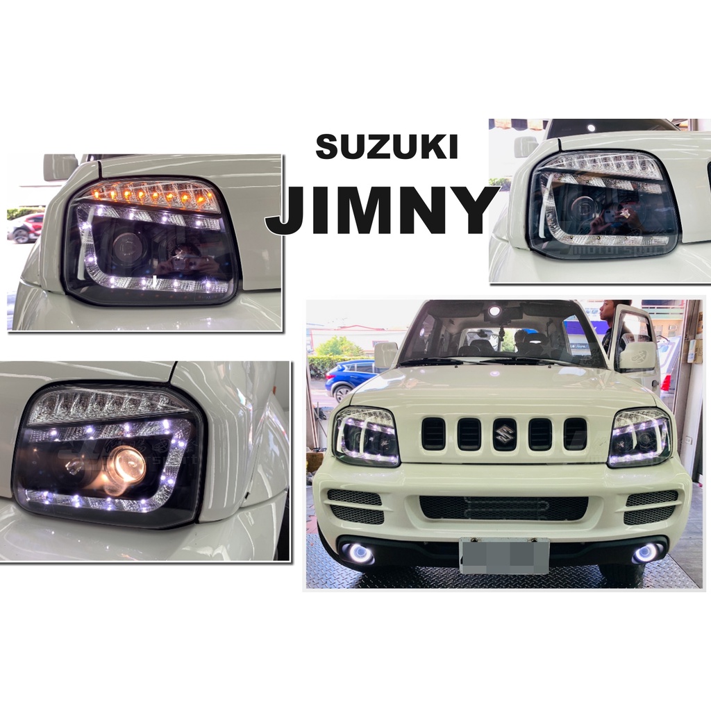 小傑車燈精品-全新 SUZUKI JIMNY 黑框 R8 LED 燈眉 魚眼 大燈  JIMNY車燈