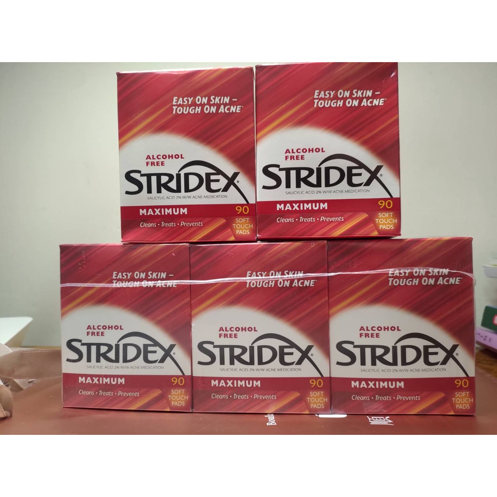 [正品/現貨（大瓶-90片/罐）] [Stridex] [無酒精]水楊酸棉片、深層清潔 (紅罐) 改善痘痘粉刺
