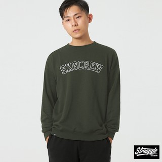 【StruggleGear】美式電繡LOGO刷毛大學TEE「軍綠」M~2XL｜官方旗艦店92207
