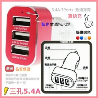 KooPin 5.4A 3Ports 車用高速充電器 車充 三孔 三口 快速充電