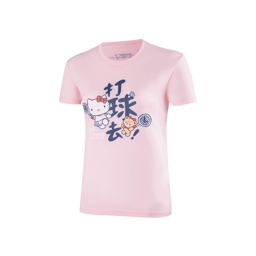 £羽眾不同╭＊勝利【VICTOR】HELLO KITTY 凱蒂貓聯名T恤 T-KT202 女版《超萌魅力。全場焦點》
