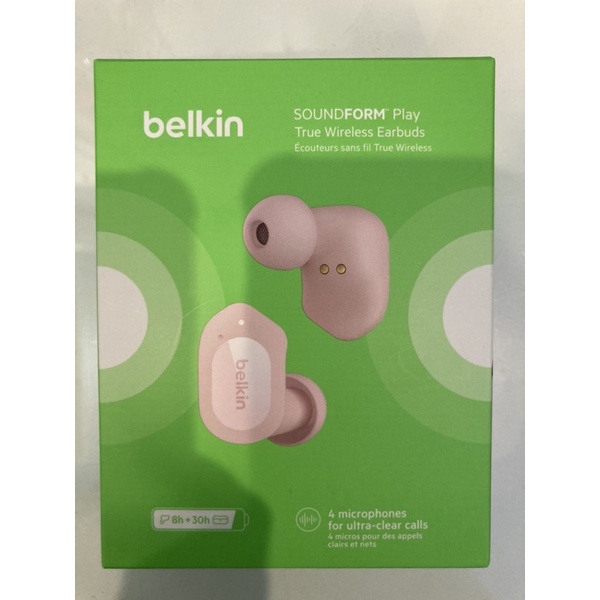 全新Belkin SOUNDFORM™ Play 真無線藍牙耳機(粉)