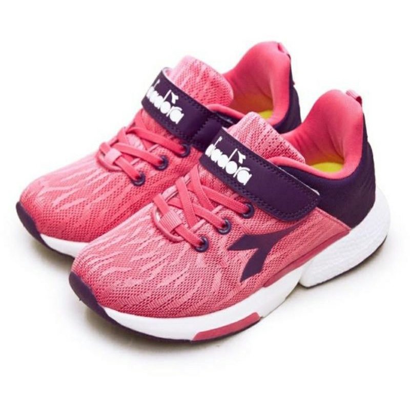 【DIADORA】女童 迪亞多那 19cm-23cm 輕量寬楦緩震慢跑鞋 FUN樂園系列(桃紫 13037)