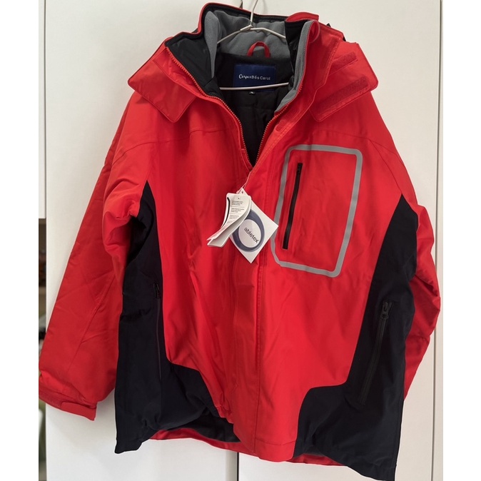 CorpoX abletex高透濕防風防水舖棉外套（全新）-紅配黑色XL