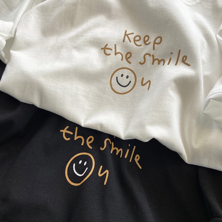 S~XL Keep the smile笑臉n 純棉 短T 情侶T【Y0911】MIT 情侶裝 簡約系 快速出貨 短袖T