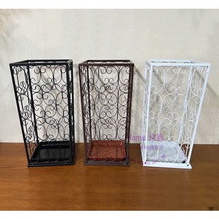 [HOME] 方型傘桶 雨傘架 3款 黑色白色咖色鐵藝傘架 現代簡約傘筒 民宿居家店面美甲服飾咖啡廳營業用雨傘桶