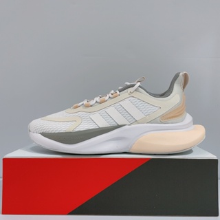 adidas ALPHABOUNCE + 女生 米色 舒適 透氣 運動 慢跑鞋 HP6147