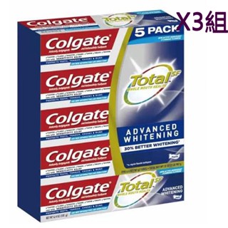 Colgate 全效潔白牙膏 181公克 5入 W1285702 3組 [COSCO代購5]