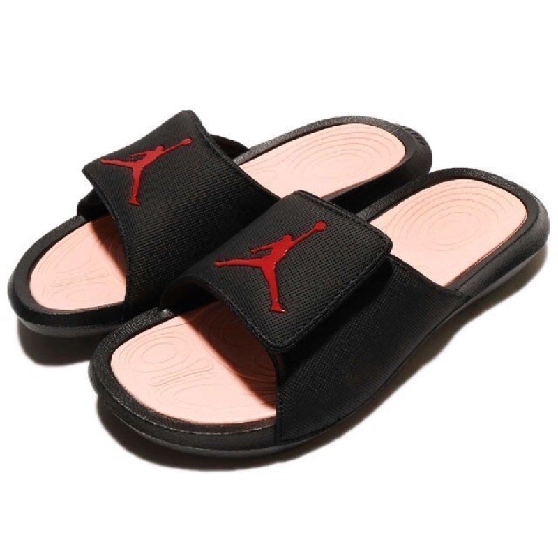 全新 正版Air Jordan Hydro 6 喬丹 男款黑粉運動 籃球 海灘 拖鞋881473-005 7.810號