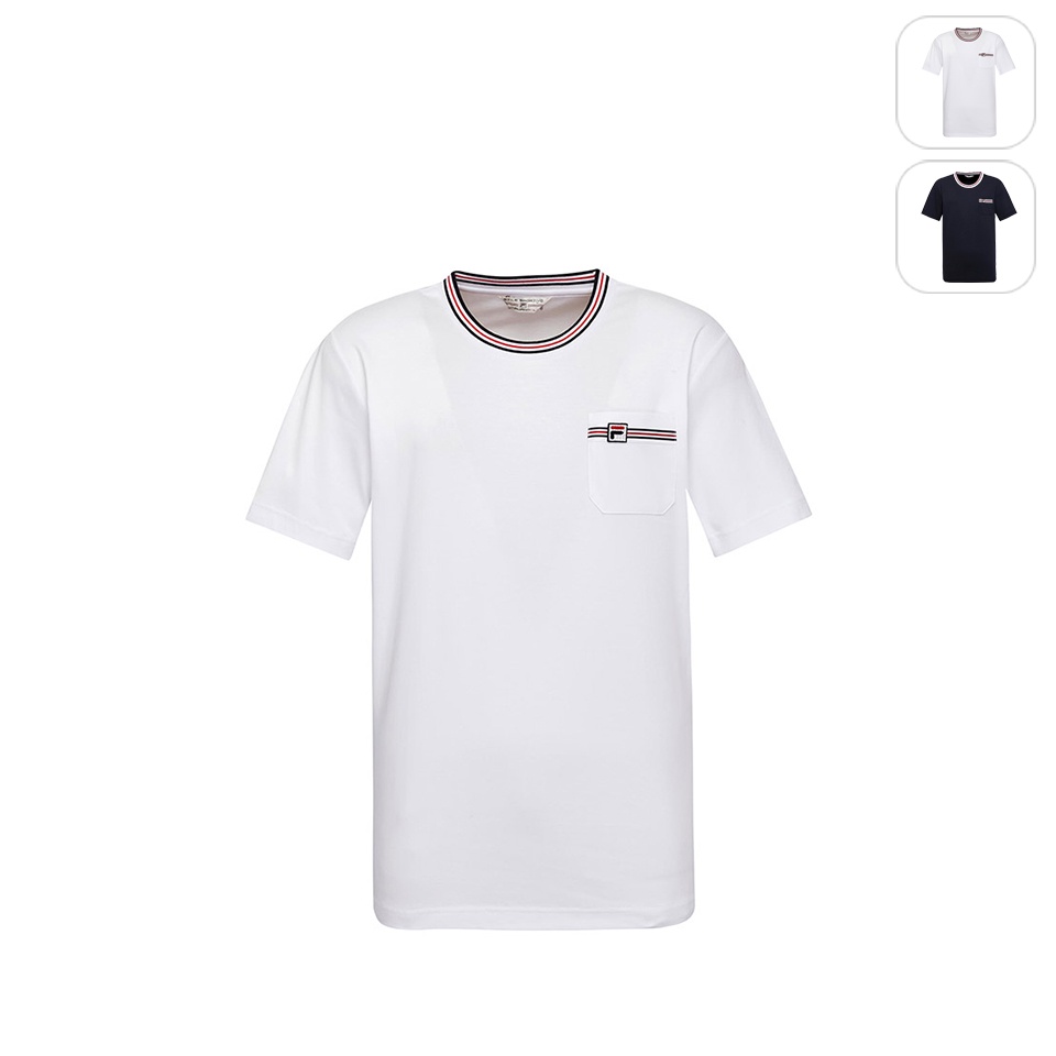 【FILA】男性 短袖圓領T恤-白色 1TEW-1466-WT