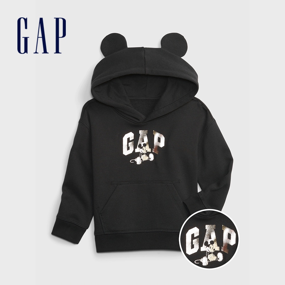 Gap 男幼童裝 Gap x Disney迪士尼聯名 燙金Logo帽T-黑色(516179)