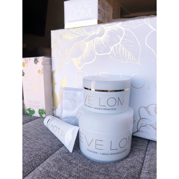 [現貨］保證正品 效期新 EVE LOM 全能深層潔淨霜200m 禮盒 卸妝膏200ml 急救面膜100ml 瑪姿林布