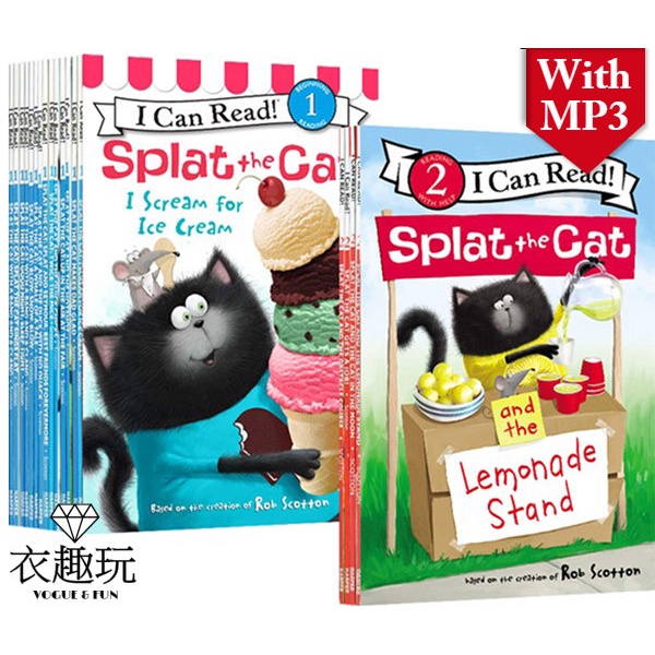 【最新版預購附小達人點讀包+mp3】I Can Read Splat the Cat 啪嗒貓20冊