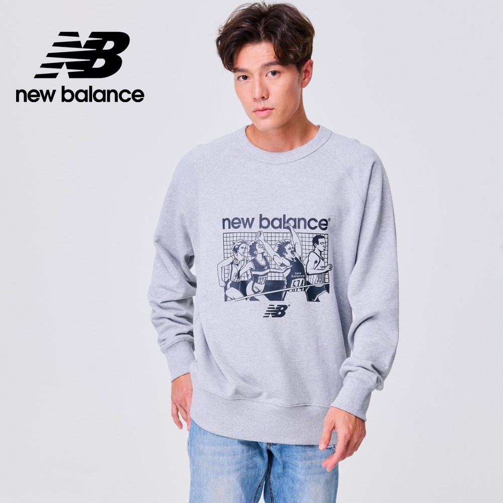 【New Balance】 NB 休閒長袖上衣_男性_灰色_AMT31525AG