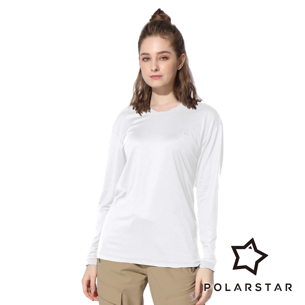 【PolarStar】女 繡花彈性長袖上衣『白』P22902
