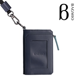 BAGMIO 雙卡雙色鑰匙零錢包(附織帶)-藍綠