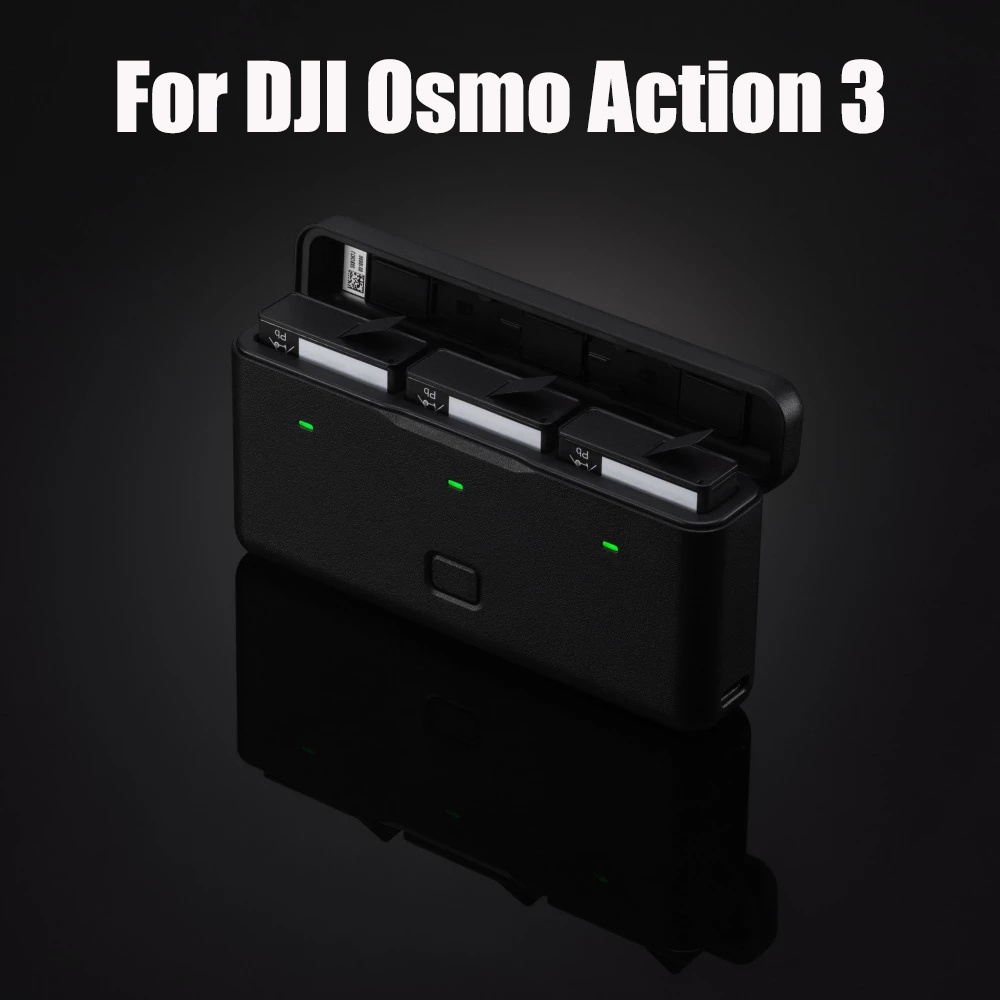 適用於 DJI Osmo Action 3 相機多功能電池盒存放三節電池兩個 Micro SD 卡適用於 DJI Act